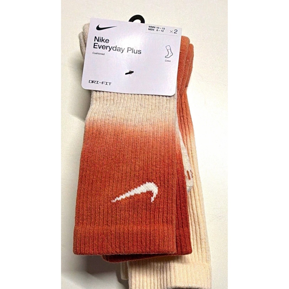 Nike Dri-FIT Cushioned Crew Socks 2-Pair Pack Ombre Multicolor Logo L